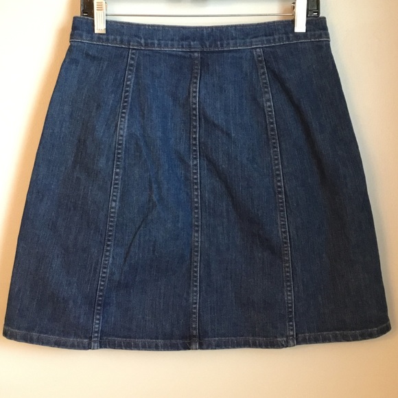 J Crew Denim A-Line Button Front Mini Skirt EUC - Picture 2 of 3